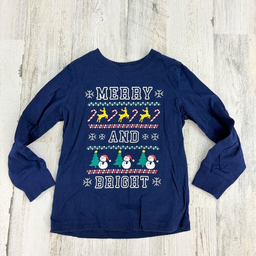 Carters Boys Sz 3T Merry and Bright Christmas Holiday Fair Isle T Shirt